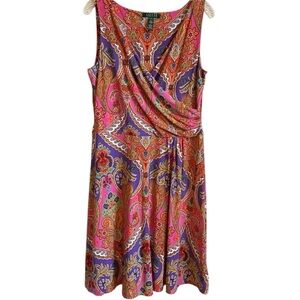 Lauren Ralph Lauren Colorful Paisley Dress M